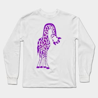 Silly Purple Giraffe Long Sleeve T-Shirt